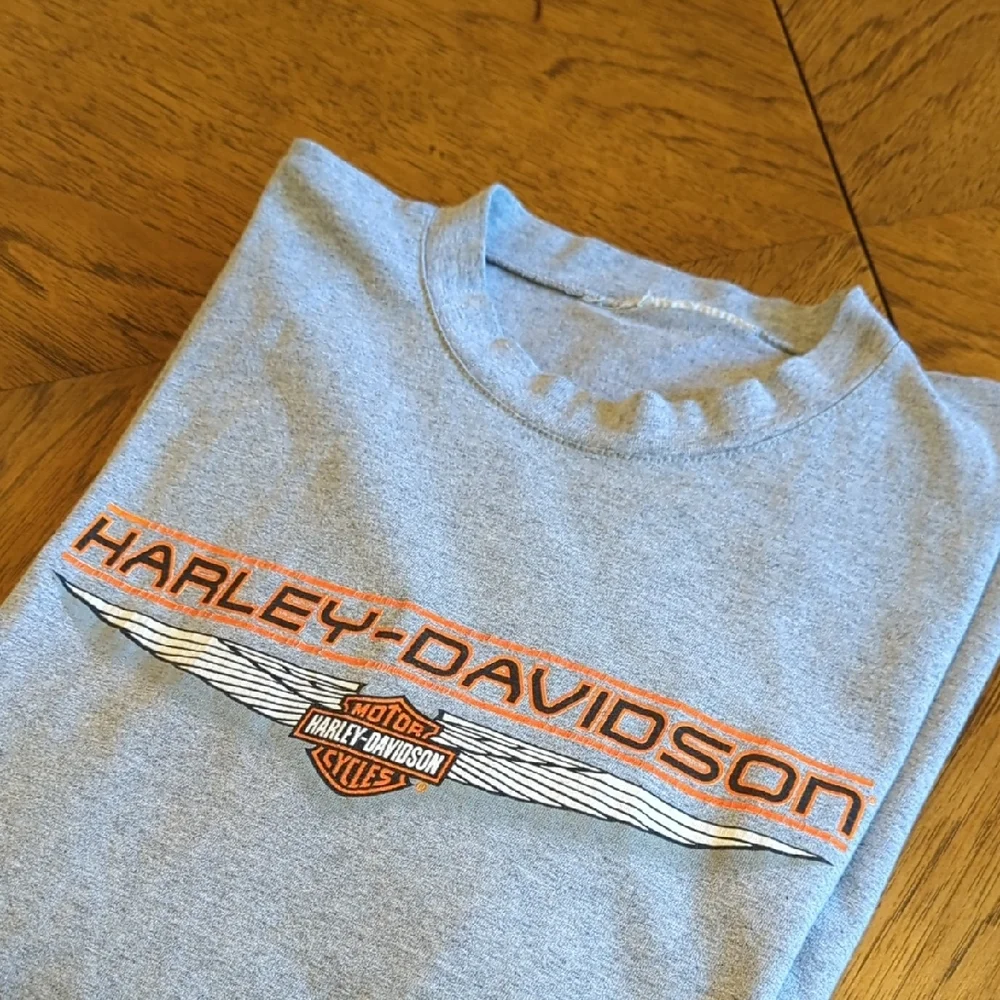 Harley-Davidson Gray Tee with Orange and Black Logo - Picture 7 of 7